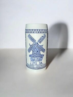 Holland Michigan Blue Windmill Ceramic Stein